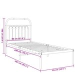 vidaXL Cadre de lit métal sans matelas avec tête de lit blanc 80x200cm