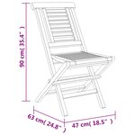 vidaXL Chaises de jardin pliantes lot de 2 47x63x90cm bois massif teck