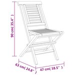 vidaXL Chaises de jardin pliantes 2 Pièces 47x63x90 cm bois massif teck