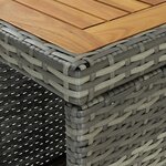 vidaXL Table de bar avec rangement Gris 120x60x110 cm Résine tressée