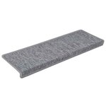 vidaXL Tapis d'escalier 30 pièces 65 x 21 x 4 cm Gris clair Bord rectangulaire