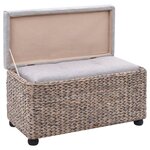 Banquette pouf tabouret meuble banc 2 Pièces jacinthe d'eau gris 3002178