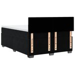 vidaXL Sommier à lattes de lit avec matelas Noir 140x200 cm Velours