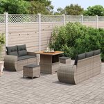 vidaXL Ensemble de canapé de jardin 8 Pièces Gris polyrotin