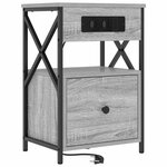 vidaXL Cabinet de chevet Gris Sonoma 40 x 31 x 60 cm Bois d'ingénierie