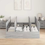 vidaXL Cadre de lit avec rangement Gris Sonoma 140 x 200 cm
