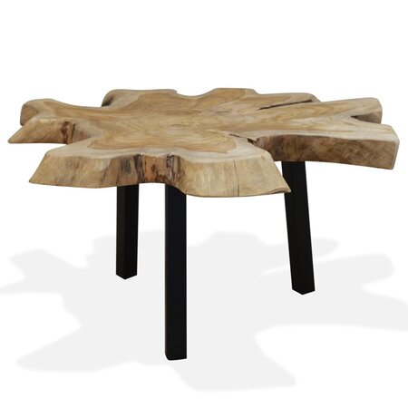 vidaXL Table basse Teck authentique 80 x 70 x 38 cm