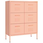 vidaXL Armoire à tiroirs Rose 80x35x101 5 cm Acier