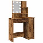 vidaXL Coiffeuse avec LED vieux bois 86 5x35x136 cm