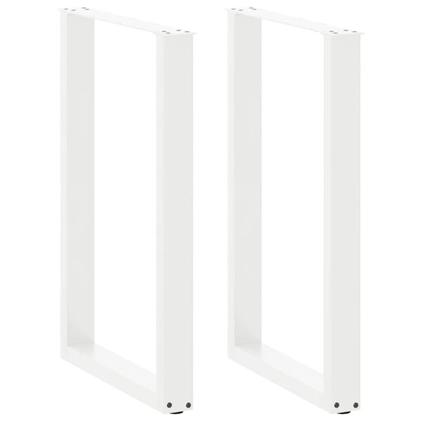 vidaXL Pieds de table de bar en U 2 pièces Blanc 60 x (90-91) cm Acier