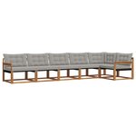 vidaXL Ensemble de canapés d'extérieur 6 pc Gris Naturel et Clair