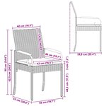 vidaXL Chaises de jardin avec coussin 4 Pièces Beige et blanc crème
