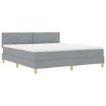 vidaXL Lit à ressort avec matelas & LED gris clair 180x200 cm tissu