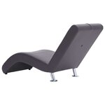 vidaXL Chaise longue avec oreiller Gris Similicuir