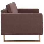 vidaXL Canapé à 3 places tissu marron