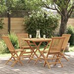 vidaXL Ensemble à manger de jardin 5 Pièces Bois de teck massif