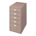 Caisson de bureau armoire meuble de rangement à roulettes avec 5 tiroirs 69 x 28 x 41 cm marron clair 03_0009102