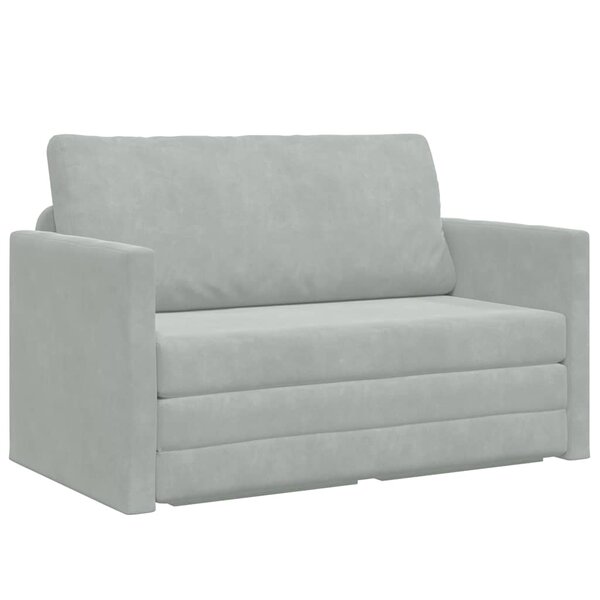 vidaXL Canapé-Lit 110cm Gris clair Velours