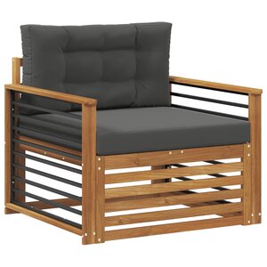vidaXL Canapé d’extérieur Bois d'acacia massif et polyester