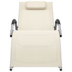 vidaXL Chaise longue textilène crème et gris