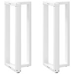 vidaXL Pieds de table de bar en T  2 pièces  blanc  50 x 35 x (100-101) cm  acier
