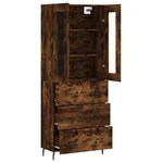 vidaXL Buffet haut Chêne fumé 69 5x34x180 cm Bois d'ingénierie