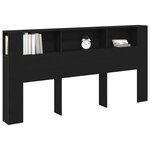 vidaXL Cabinet de Tête de Lit Chêne noir 200 x 18.5 x 102.5 cm