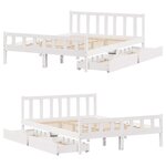 vidaXL Cadre de lit sans matelas blanc 160x200 cm bois de pin massif