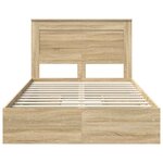 vidaXL Lit de Rangement Chêne Sonoma 120 x 200 cm Bois d'ingénierie
