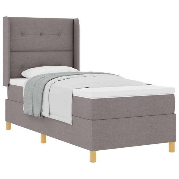 vidaXL Lit à ressorts avec matelas Taupe 80 x 200 cm tissu
