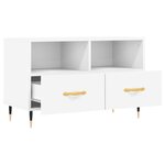 vidaXL Meuble TV Blanc 80x36x50 cm Bois d'ingénierie