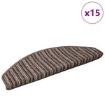 vidaXL Tapis d'escalier auto-adhésifs 15 Pièces Marron 65 x 21 x 4 cm