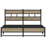 vidaXL Cadre de lit en métal sans matelas chêne sonoma 150x200 cm