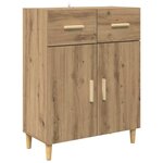 vidaXL Buffet chêne artisanal 34 x 69 5 x 89 cm Bois d'ingénierie