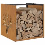 VidaXL Étagère à bois 40x40x40 cm acier résistant aux intempéries