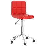 vidaXL Chaise pivotante de salle à manger Rouge Similicuir