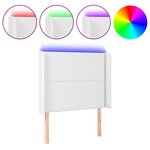 vidaXL Tête de lit à LED Blanc 103x16x118/128 cm Similicuir