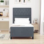 vidaXL Cadre de lit avec tête de lit Gris foncé 90 x 190 cm Velours