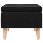 vidaXL Tabouret avec pieds en bois Noir Tissu