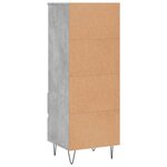 vidaXL Buffet haut Gris béton 40x36x110 cm Bois d'ingénierie