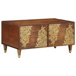 vidaXL Table basse Marron miel 80 x 50 x 40 cm Bois de mangue massif