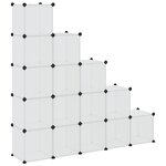 vidaXL Organiseur de rangement en cube avec 15 cubes et portes en PP transparent