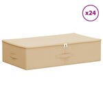 vidaXL Boîte de rangement 24 Pièces Crème 70 x 40 x 18 cm Tissu intissé
