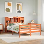 vidaXL Lit bibliothèque sans matelas cire marron 150x200 cm pin massif