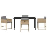 vidaXL Ensemble de salle à manger pour jardin 5 Pièces Beige Poly rotin