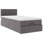 VidaXL Lit ottoman avec matelas gris 100x200 cm similicuir