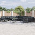 vidaXL Ensemble de canapé de jardin 12 Pièces Anthracite Acier