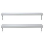 vidaXL Étagères murales 2 Pièces 100x23 5 cm argenté acier inoxydable