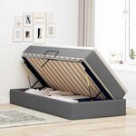 vidaXL Lit avec rangement et matelas Gris foncé 90 x 190 cm Polyester