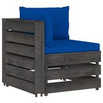 Vidaxl salon de jardin 9 pièces avec coussins bois imprégné de gris